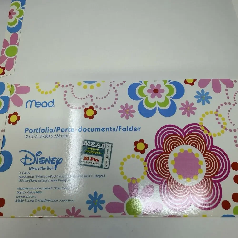 Set of 3 Disney Winnie The Pooh 3-Ring 2-Pocket Subject Folders School Supplies